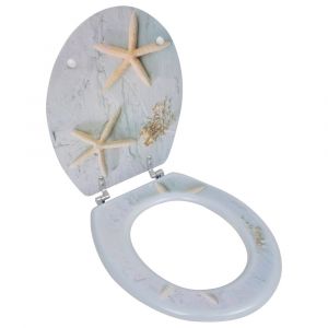 Siège de toilette avec couvercle MDF étoile de mer 02_0002882