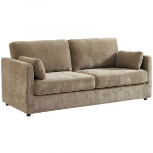Sweeek - Canapé 2 places déhoussable tissu l 198 x p 88 x h 85cm - Neo en Tissu Taupe