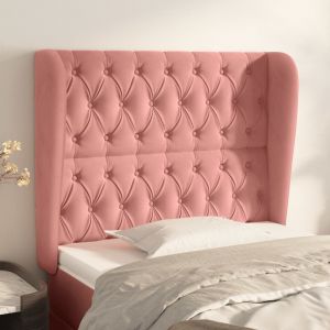 VidaXL T&ecirc;te de lit avec oreilles Rose 103x23x118/128 cm Velours Pink