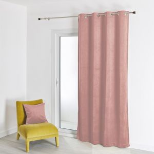 Home maison Rideau uni effet velours coloré Rose Clair 140 x 260 cm - Rose Clair