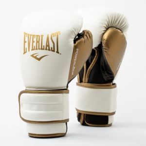 Everlast Gants de boxe powerlock 2r gant d'entraînement blanc/or