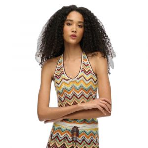 D&eacute;bardeur &agrave; d&eacute;collet&eacute; en maille zigzag et dos nu femme Superdry