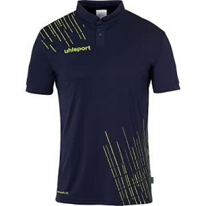 Uhlsport Score 26 Poly Hommes Garcon, Polo Tee Shirt Football Fitness Gym pour Les Adultes et Les Jeunes, Bleu Marine/Jaune Fluo, L Men's