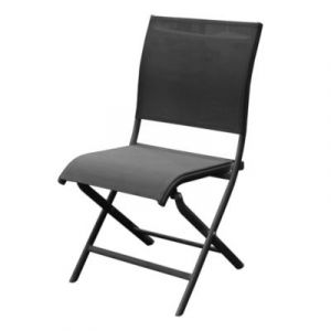 Proloisirs Chaise Pliante - Elegance - Aluminium &Eacute;poxy Graphite - Toile Tpep Chevron