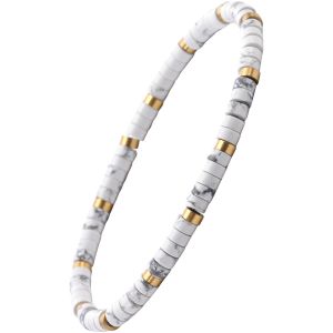 Bracelet Perles Heishi 4 Mm Turquoise Blanche