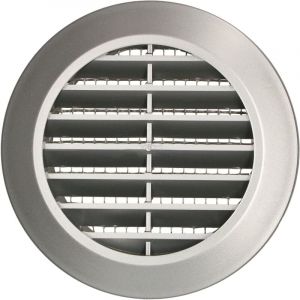 Grille d'aération ronde en satin argenté - Diamètre : 60 mm - Avec moustiquaire - Kotarbau