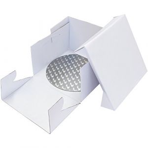 PME BCR870 Fond Rond et Boîte à Gâteau, Plastique, Blanc, 33 x 33 x 15.2 cm