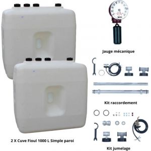 Roth Kit cuve fioul 1000 l x 2 + Kit aspiration + Jauge + Kit jumelage