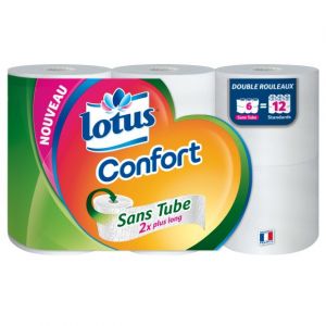 Lotus Papier toilette sans tube, double rouleau