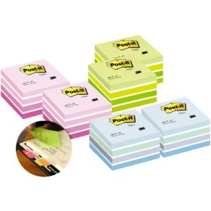 Image de Post-It 6 blocs notes cubes Pastel 450 feuilles (76x76 mm)