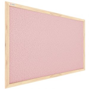 Tableau en Liège Rose Pastel avec Cadre en Bois 90x60cm