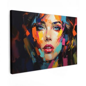 TABLEAU SUR TOILE Femme - Portrait - Color&eacute; - Art Toile Peinture Grand Format XXL 150x100 cm