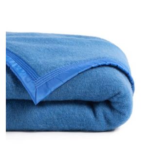 Couverture pure laine vierge Woolmark 600 g/m² Bleu Couleur Bleu Taille XL