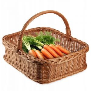 Kadax - Panier en Osier Panier à provisions Plateau de Fruits de Pique-Nique rectangulaire en Osier 52 cm