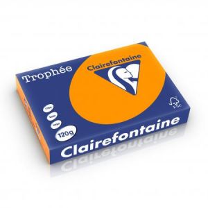 Clairefontaine 1763C - Ramette de 250 feuilles de papier Trophée orange vif, A4, 120 g/m²