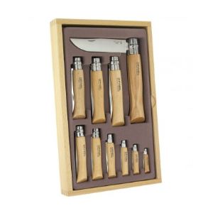 Opinel Coffret en bois Tradition 10 couteaux en inox