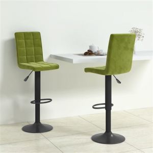 VidaXL Tabourets de bar 2 pcs Vert clair Velours