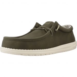 Dude HEY Wally Classic - Chaussures pour Hommes - Baskets avec Semelles Confortables - Style Mocassin, Olive, 42