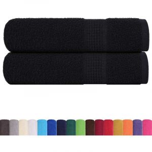 VidaXL Serviettes de douche 2 pcs noir 70x140 cm 360 g/m&sup2; 100% coton