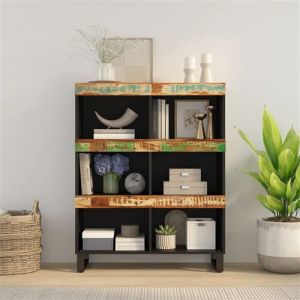 VidaXL Armoire Latérale, Table de Chevet avec Pieds, Meuble de Rangement, Organisateur de Salon Intérieur, Industriel, Bois Massif de Récupération