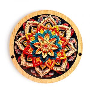 Dam Puzzle et cadre en bois avec 70 pièces. Design fleur multicolore.