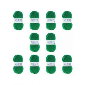 Lot de 10 pelotes Azurite Vert Sapin - 100% Acrylique - 50g/140m - Distrifil