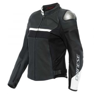 Dainese Veste Cuir Perforé Rapida 42 Matte Black / White