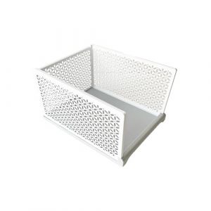 JOYBOS Panier de rangement pliable et empilable de 44 x 34 x 24,5 cm