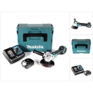 Makita Dga 511 RG1J Meuleuse d'angle sans fil 18V 125mm Brushless + 1x batterie 6,0Ah + chargeur + Makpac
