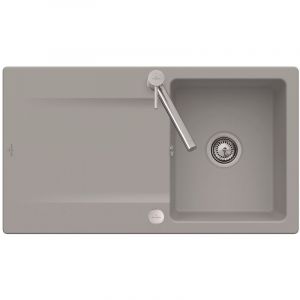 Image de Villeroy & Boch Evier 1 bac Siluet 50, fossile ceramicplus, avec vidage automatique