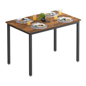 Table à manger effet bois marron rustique