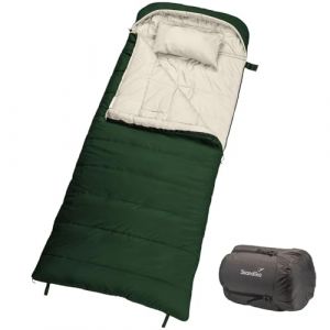 Skandika Sac de couchage Oppdal - Duvet Rectangulaire 230x90cm - camping randonn&eacute;e - 3 saisons - Adulte - Vert
