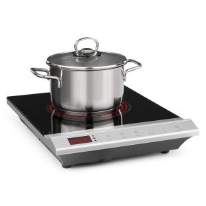 Klarstein Mistercook Plaque de cuisson infrarouge - table à induction 2000W - vitrocéramique noir inox brossé