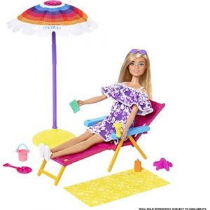Image de Mattel Ensemble de plage Loves The Ocean filles jaune/rose 4-pi&egrave;ces