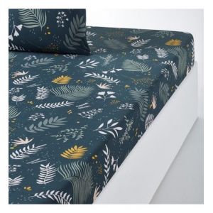 Drap housse percale de coton, Suzanne Bleu Couleur Bleu Taille 140 x 190 cm