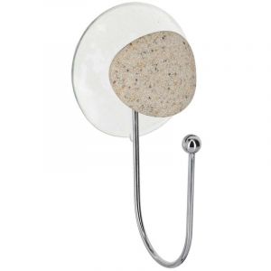 Tendance Crochet sur 1 Ventouse + 1 Décoration Gris en polyrésine Pierre, métal, Naturel, 30 x 30 x 30 cm