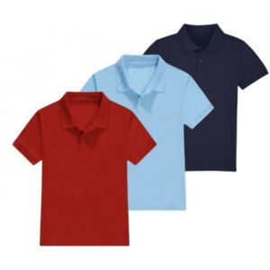 Polo enfant manches courtes rouge - bleu ciel - bleu marine (lot 3 ) - Rouge