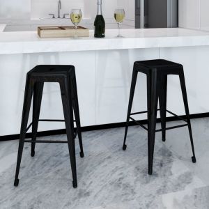 Image de VidaXL Tabouret de bar 2 pcs Noir