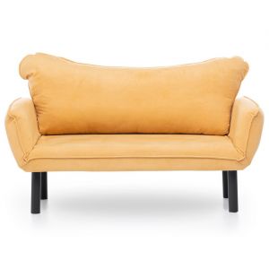 Cotecosy Canap&eacute; 2 places convertible Balos Tissu Jaune - Jaune