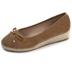 Isotoner Ballerines Femme corde talon compensé Camel