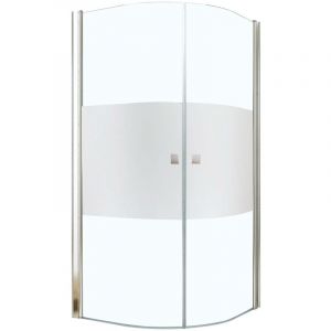 Ondee - Façade frisco - Finition Chromé - Pivotante 1/4 Cercle - Givré 90x194,5cm - Transparent