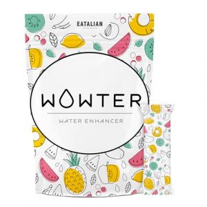 WOWTER by AMZ BETTER, Poudre Pour Aromatiser l’eau, 2 Sachets Pour le Goût (12 Sachets de Poudre de Saveur Mix Fruit), Sans Calories, Sans OGM, Sans Gluten, Sans Sucre, Made in Italy, 96 g