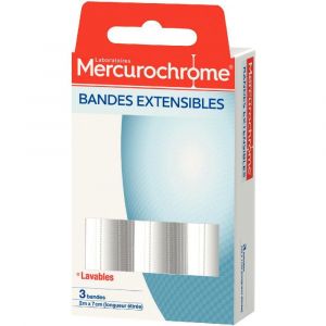 Mercurochrome Bande extensible 2 m x 7 cm - Boîte de 3