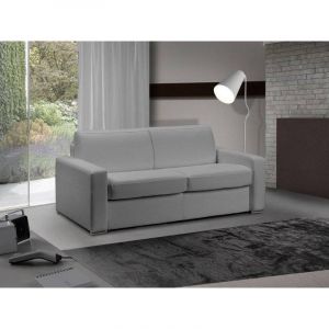 Image de INSIDE Canapé lit 3 places MASTER convertible système RAPIDO 140 cm Cuir Eco Gris Silex MATELAS 18 CM INCLUS