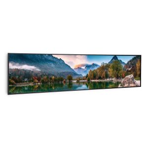 Image de Klarstein Chauffage infrarouge Wonderwall Air Art Smart - Connecté - Motif : Lac cadre noir - 120x 30cm - 350W