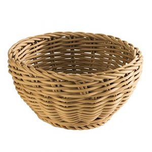 APS "Profi Line" panier rond, panier en osier marron clair, panier en polypropylène, récipient en osier, panier à pain, panier à aliments, diamètre Ø 16 cm, hauteur 8 cm