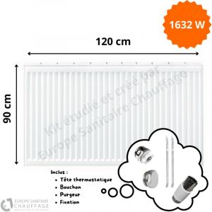 Stelrad Radiateur Acier H.90 x L.120 cm 1632W T11