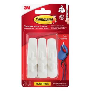 3M Crochets basic petit modèle blanc x 6
