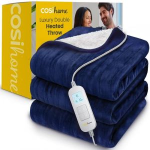 Couverture Chauffante Electrique, Plaid Chauffant Double XXL 200 x 150cm Cosi Home - Bleu Marine