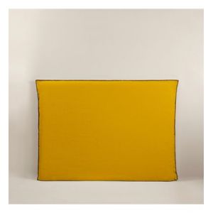 Housse de tête de lit 190x134 cm MADURA - Ocre et feston noir - NINO - Ocre et feston noir